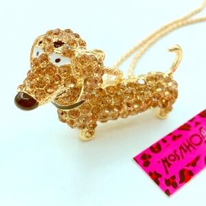 Sparkling Gold Dachshund Necklace